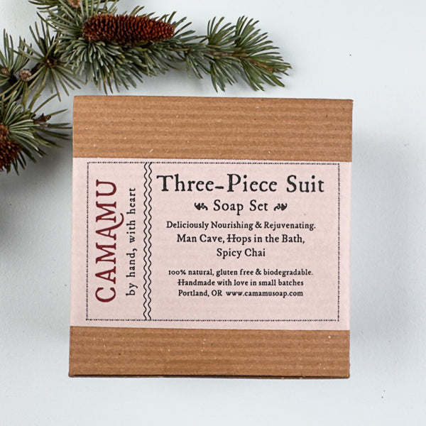 Three-Piece Suit: Handmade Soap Set for Him