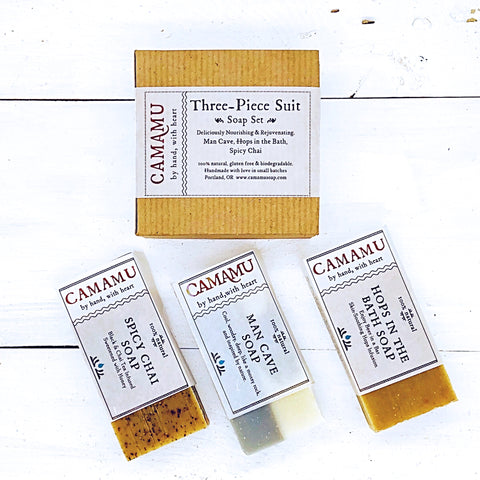 Three-Piece Suit: Camamu Handmade Soap Set for Him